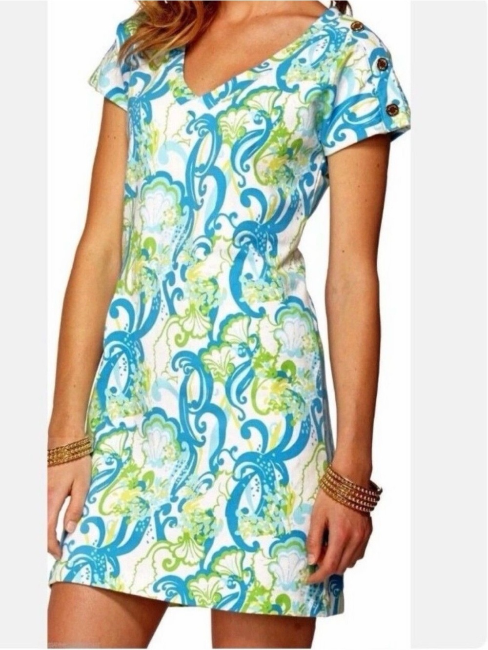 Lilly Pulitzer Hayley Resort White Crystal Coast Stretch Cotton Mini Dress